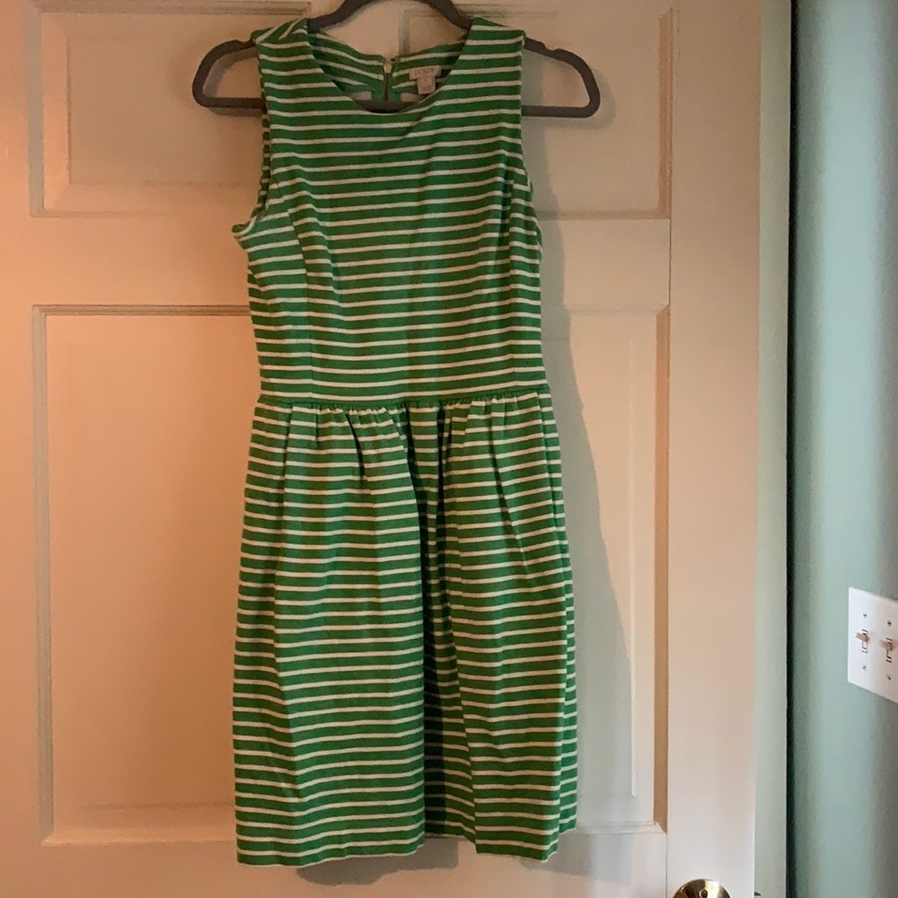 I. Crew striped fit and flare dress